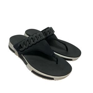 FitFlop‎ Women's Heda Chain Slide Neoprene Sandals W51-001 Black Size 9